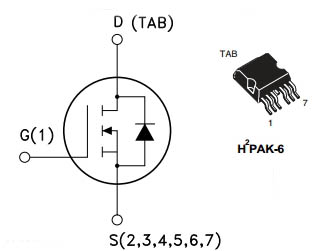 STH315N10F7-6, N-канальный силовой транзистор MOSFET семейства STripFET™ VII DeepGATE™, 100 В, 180 А, автомобильный диапазон температур